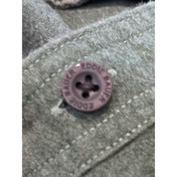 Eddie Bauer Mens Mountain Ops Flannel Work Shirt Small Green Thick Cotton - Picture 5 of 10